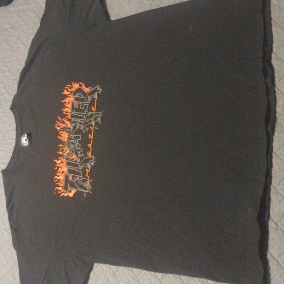 Thrasher Other - Thrasher Charcoal Tee with Fiery Logo